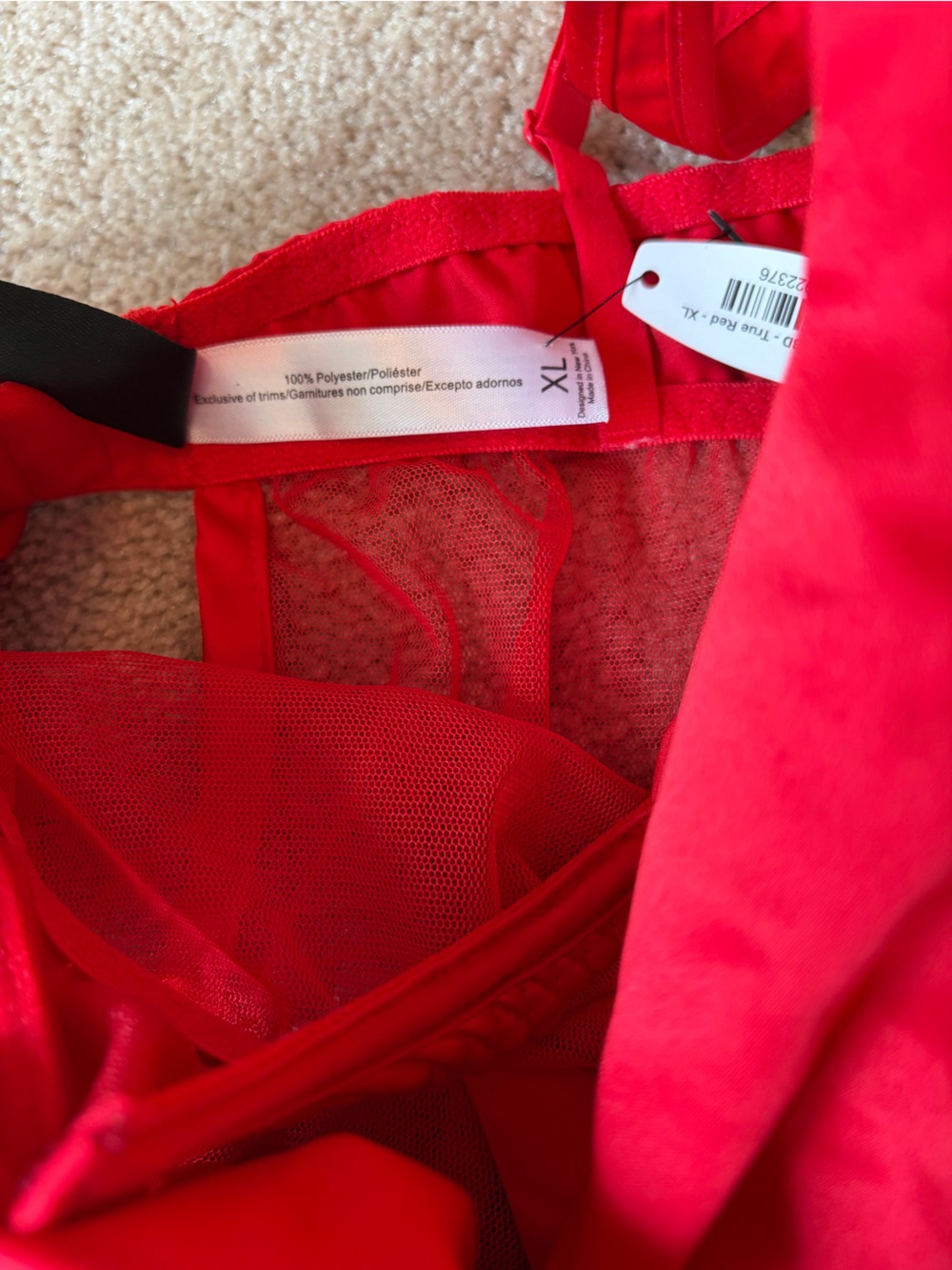 Adore Me Women's Bessima Babydoll Lingerie XL Red Bow NWT - Picture 6 of 8